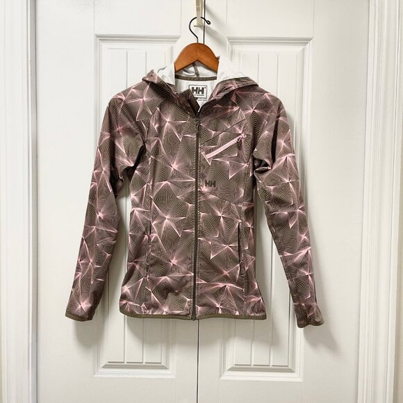 Helly Hansen Fleece-Lined Softshell Hooded Jacket Brown Pink - Picture 1 of 12